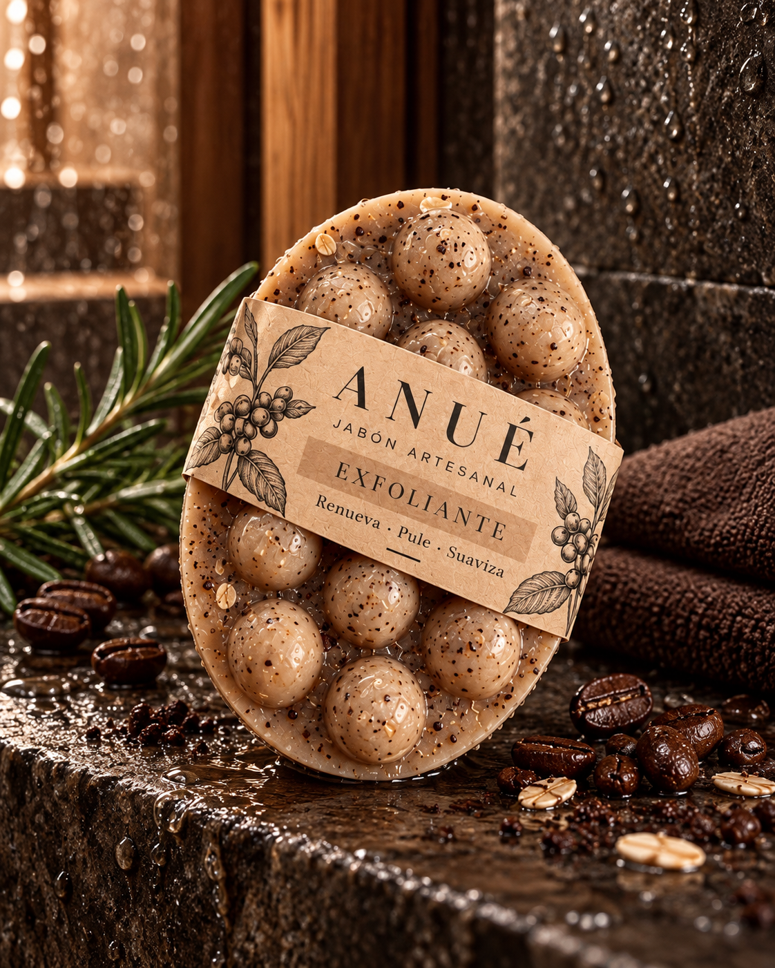 Jabón Artesanal Exfoliante de Café — Masajeador Corporal